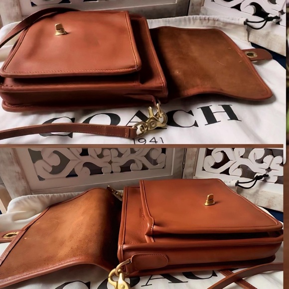 VINTAGE COACH BRITISH TAN LEATHER STATION BAG 5130 - Picture 16 of 16